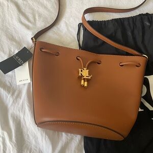 Lauren Ralph Lauren Brown Leather Andie Shoulder Bag